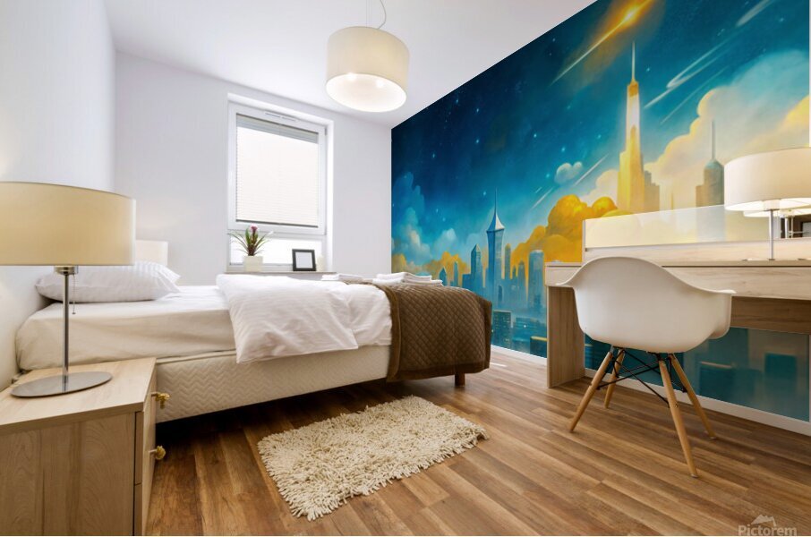 Dreams in the City Lights Mural print