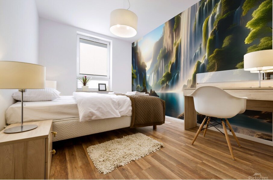 Calm waterfall Mural print