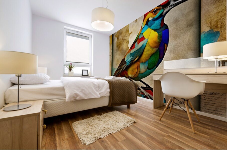 BIRD OF MANY COLORS 3D Mural print