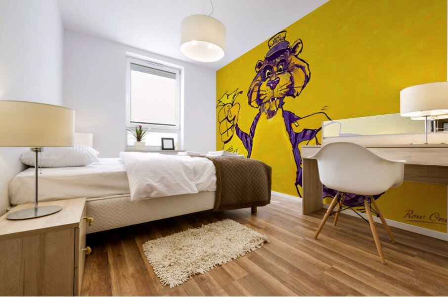 1960s LSU Tiger Cartoon Art Mural print