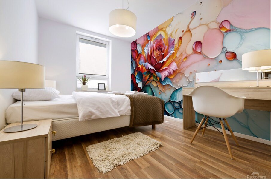 Abstract Rose Mural print