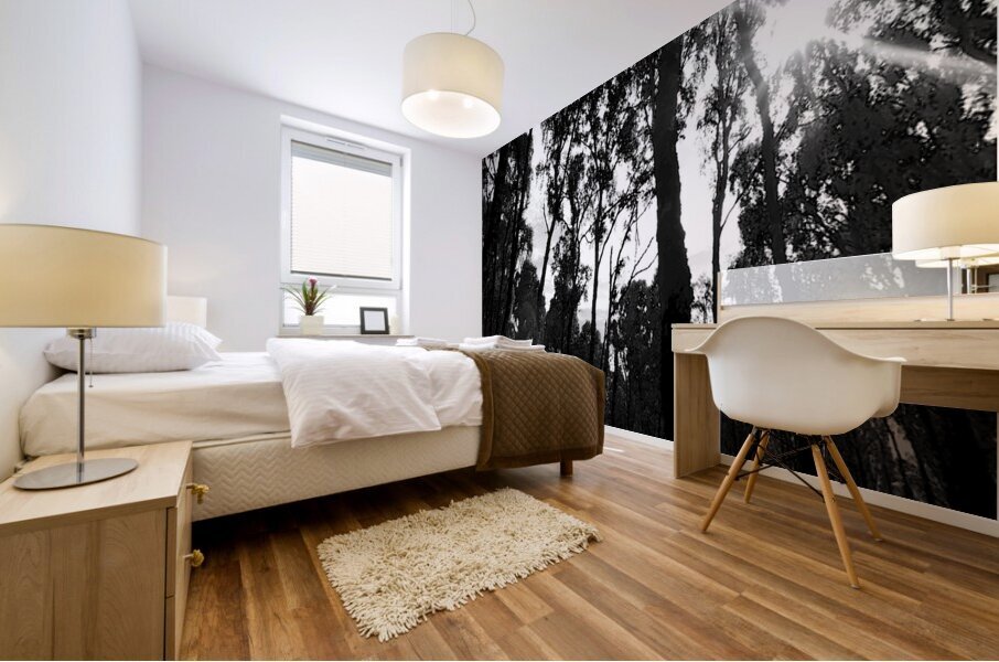 Impressionistic Dark Forest Mural print