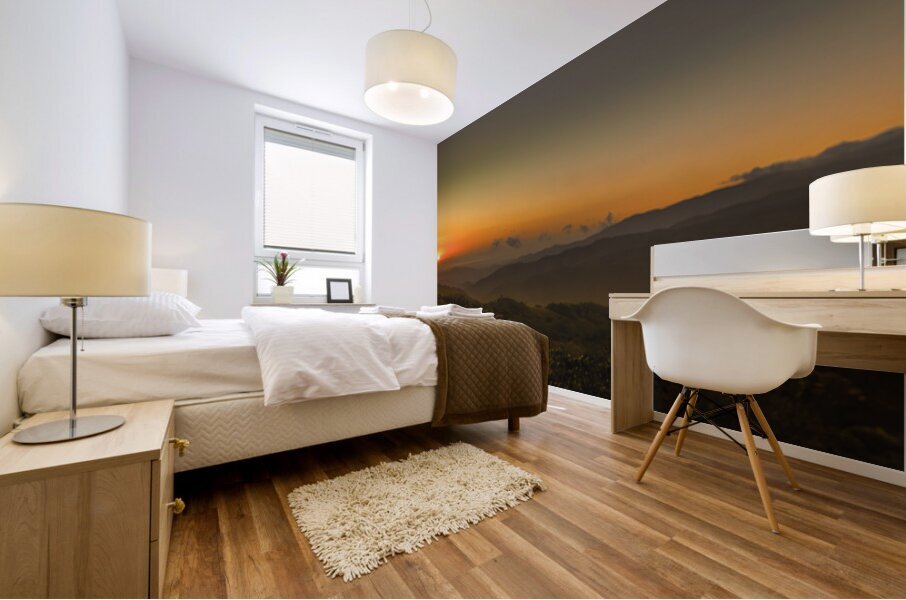 Central America Sunset Panorama Mural print