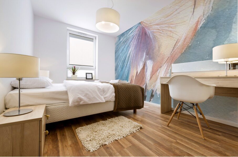 An Egret facing the wind Mural print