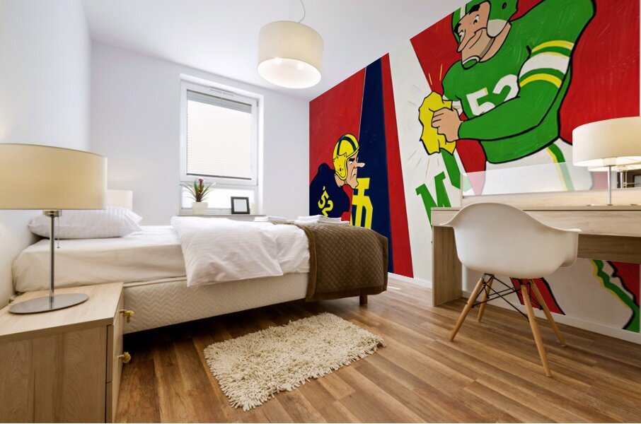 1952 Notre Dame vs. Michigan State Cartoon Art Mural print