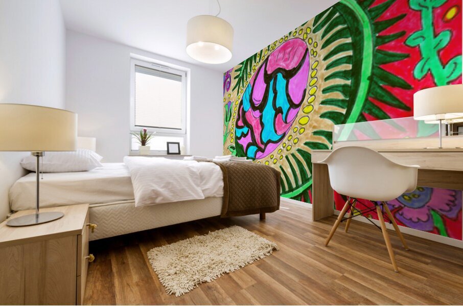 Abstract Colourful Flowers Design Mural print