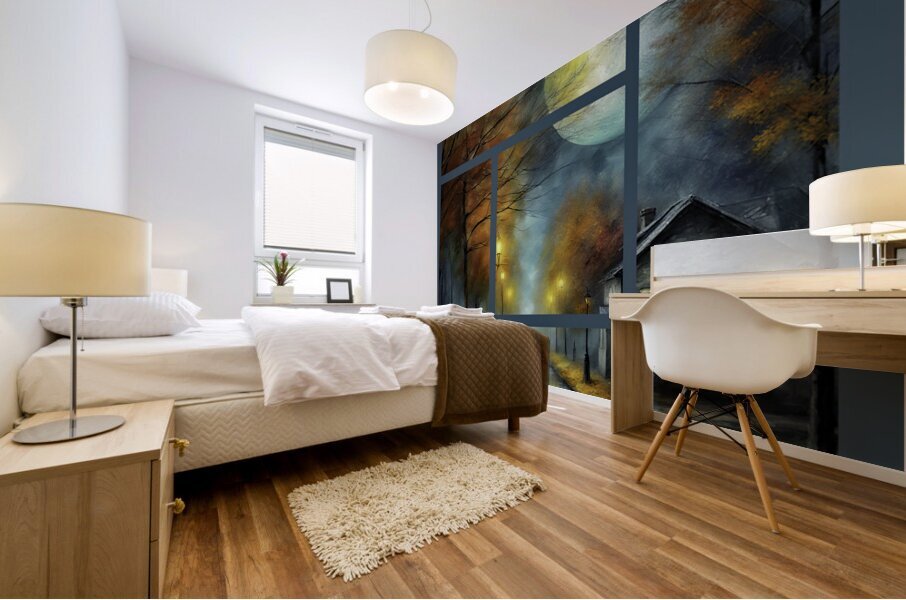 3 PHASE FULL MOON Mural print