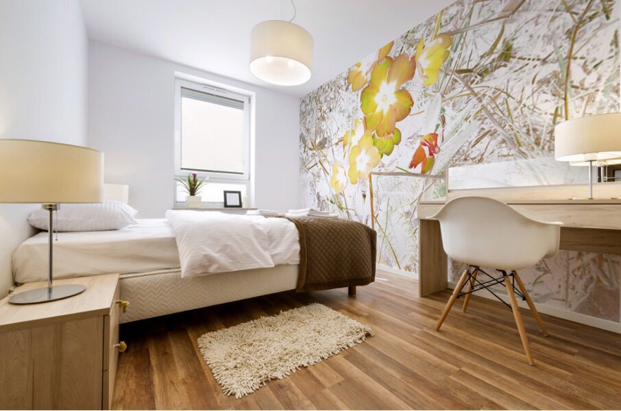  Abstract Primroses                                                                                                                     Mural print