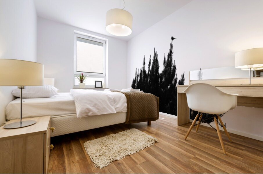 The Pine Tree and The Bird                                                                                                                      Mural print