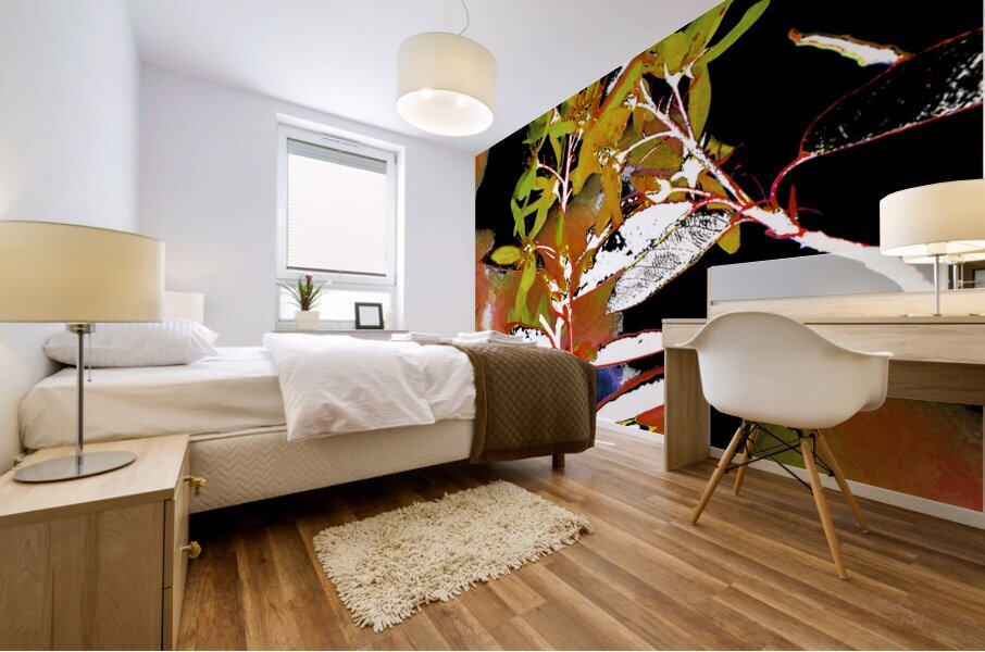 Abstract Darker Florals                                                                                                                      Mural print