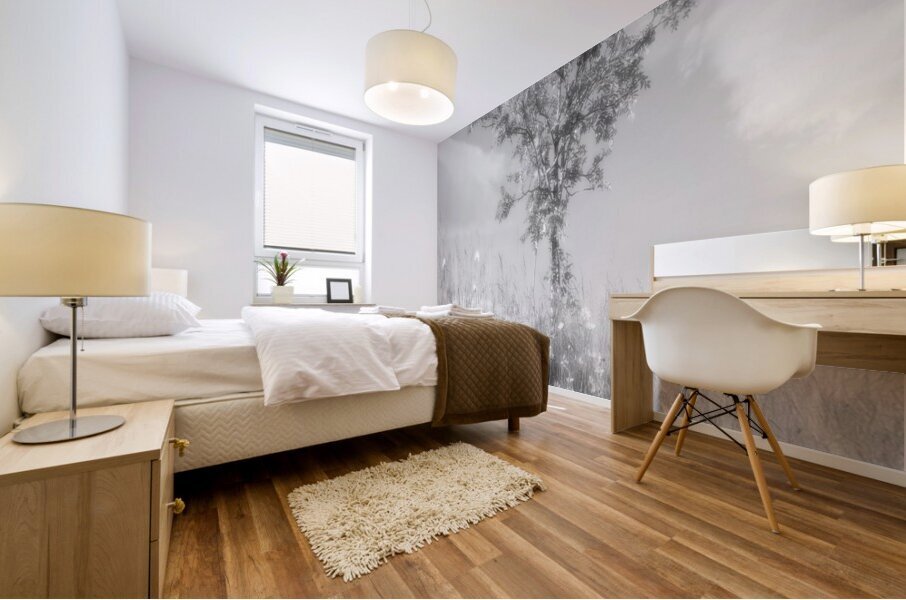 Rowan Tree in Glossy Monochrome Too Mural print