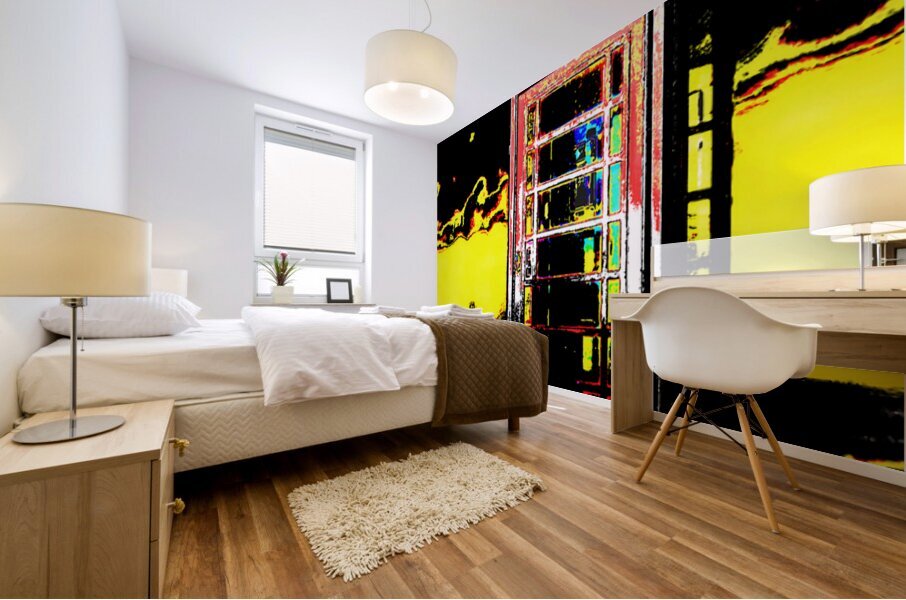 Psychedelic British Phone Box Mural print