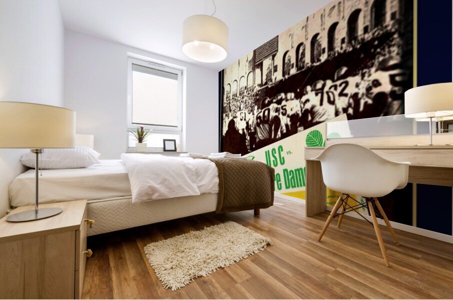 1966 Notre Dame at USC Ticket and Photo Mural print