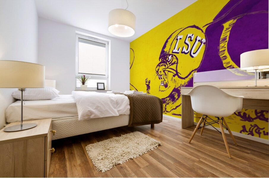 1970s LSU Tiger Football Cartoon Art Mural print
