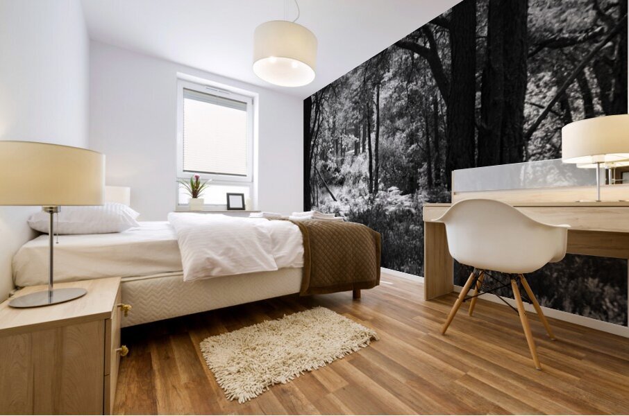 Pine Sunlight and Shadows Mural print