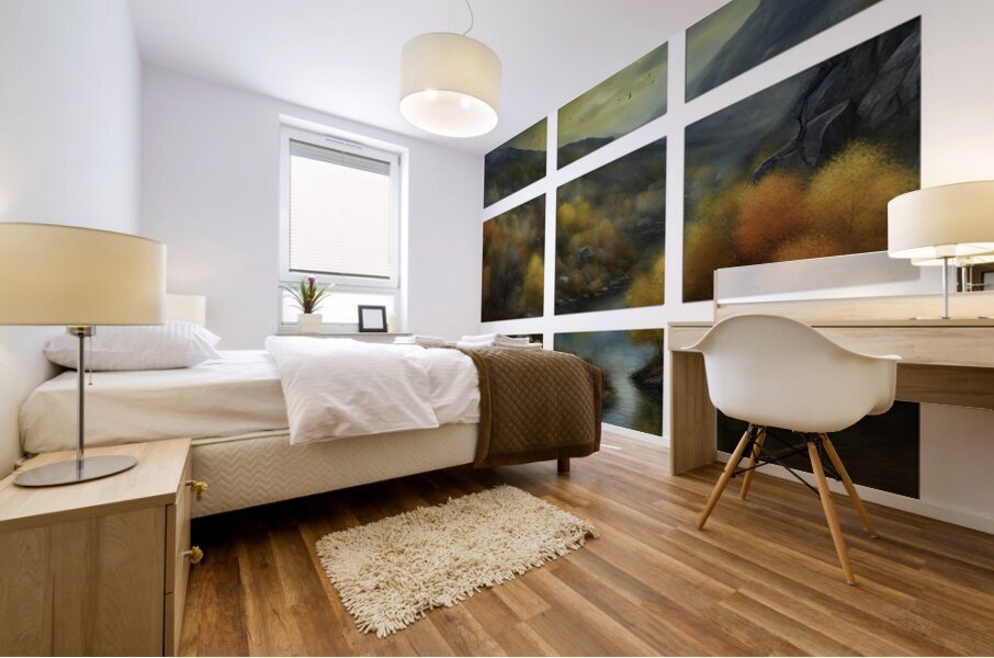 ZIG ZAG RIVER.  9 PANEL Mural print