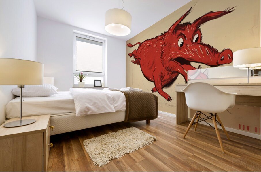 1950 Arkansas Razorback Art by Ed Dillon Mural print