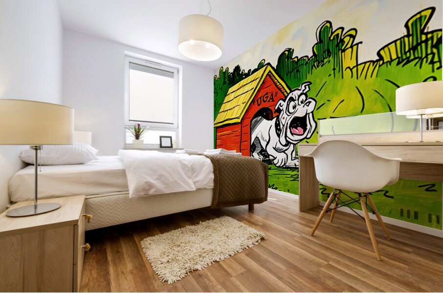 1960s Georgia Bulldog Cartoon Art by Phil Neel Mural print