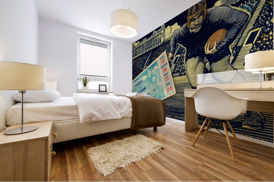 1941 Notre Dame Ticket Stub Remix Art Mural print