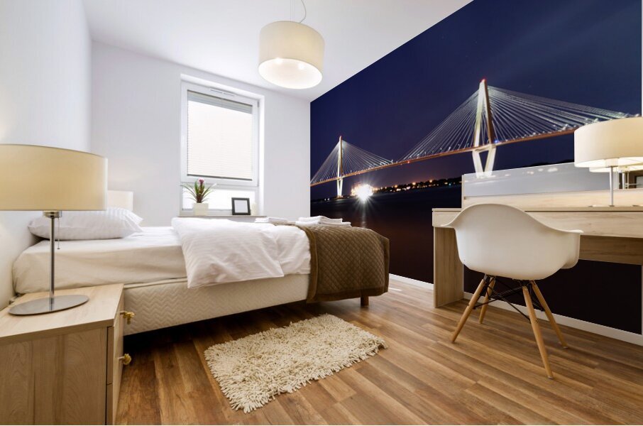 Charleston Bridge in Evening Mural print