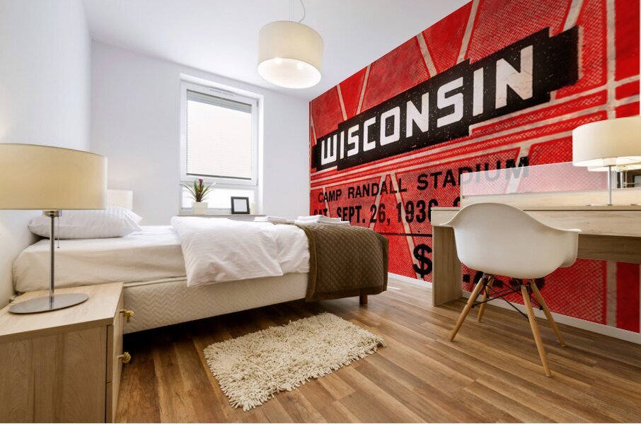 1936 Wisconsin Badgers Ticket Remix Art II Mural print