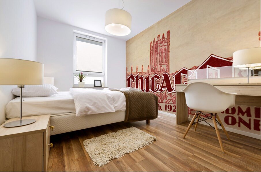 1929 Chicago Maroons Ticket Remix Art Mural print