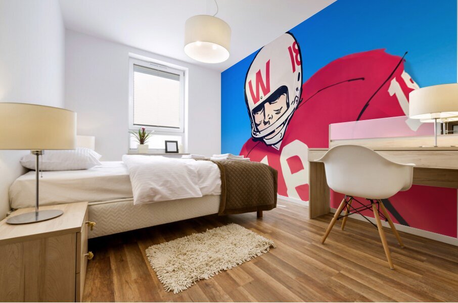 1966 Wisconsin Football Player Art Remix Mural print