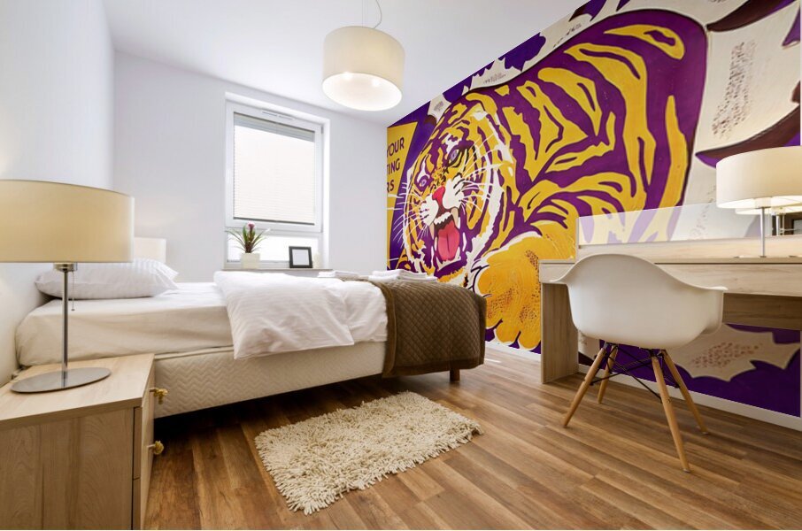 1956 LSU Tiger Art Remix Mural print