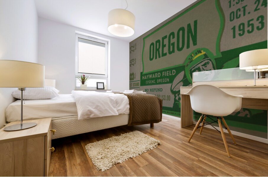1953 Oregon Ducks Football Ticket Remix Art Mural print