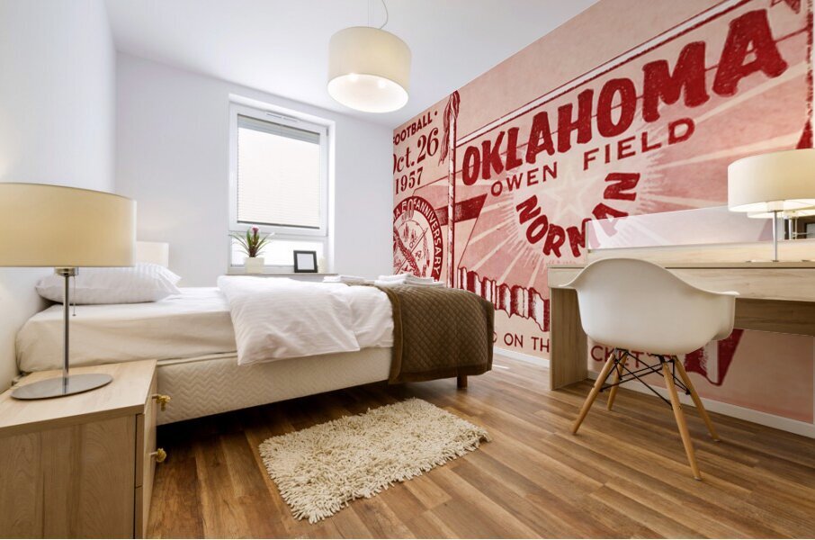 1957 Oklahoma Sooners Football Ticket Remix Art Mural print