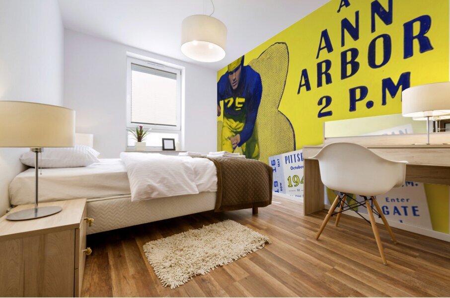 1947 Michigan Wolverines Football Ticket Remix Mural print