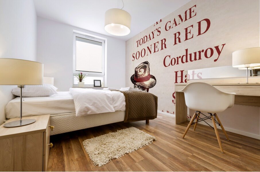 1950s Sooner Red Corduroy Hats Ad Mural print