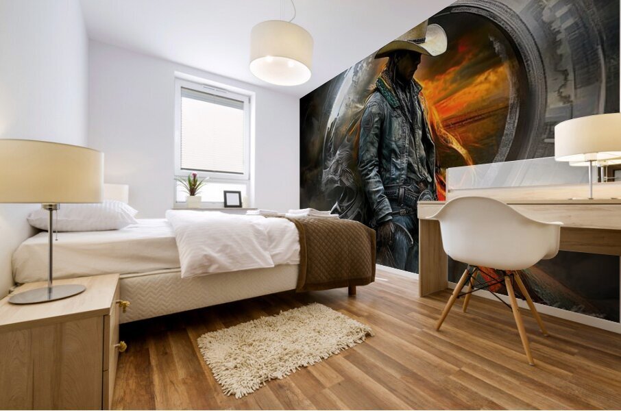 Lone Rider - Cowboy Way Mural print