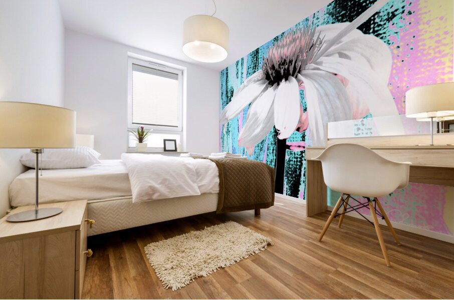 Vibrant Abstract Cone Flower Mural print