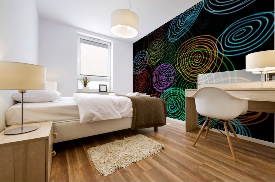 Abstract Line Spirals  Mural print