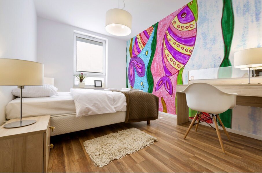 Abstract Fish Mural print