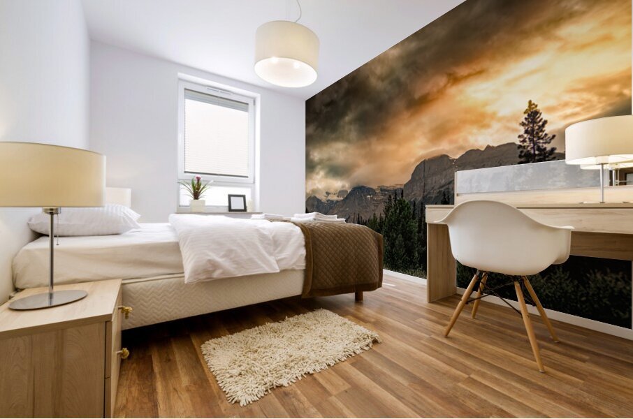 Mount Erasmus  Fire in the Sky Mural print