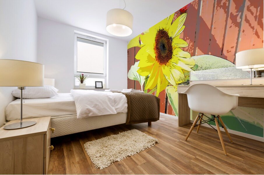 The Sunflower and  Lady Bird                                                                                                                      Mural print