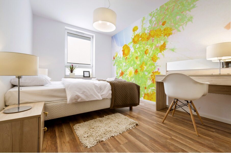  Ethereal Summer Flowers                                                                                                                     Mural print