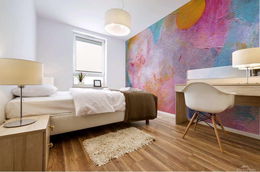 Love universe abstract acrylic painting  Mural print