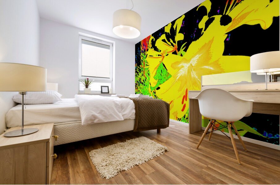   Vibrant Abstract Lilies                                                                                                                    Mural print