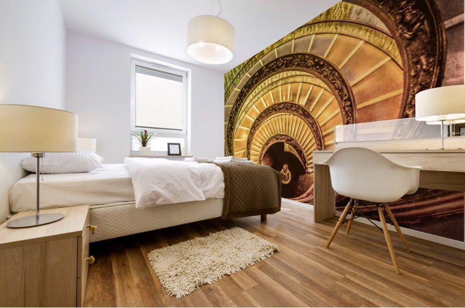 Golden Vatican Spiral Staircase Mural print