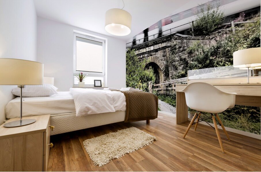 Scottish Highlands High Speed Train and Bridge                                                                                                                      Mural print