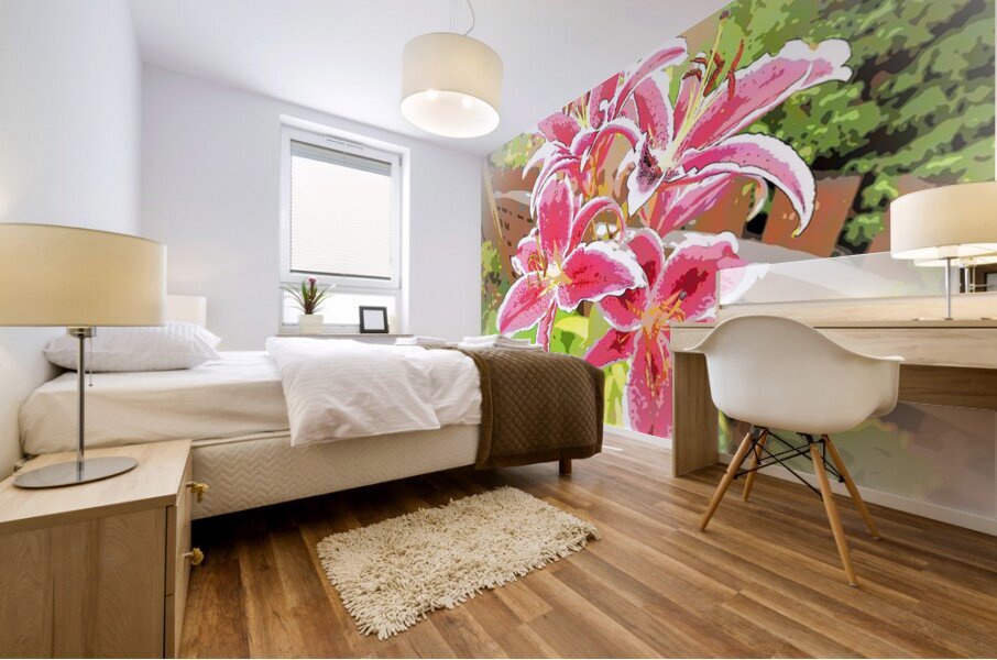 Abstract Lilies in Summer Sunlight                                                                                                                      Mural print