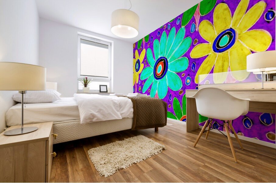  Abstract Vibrant Floral Surprise Mural print