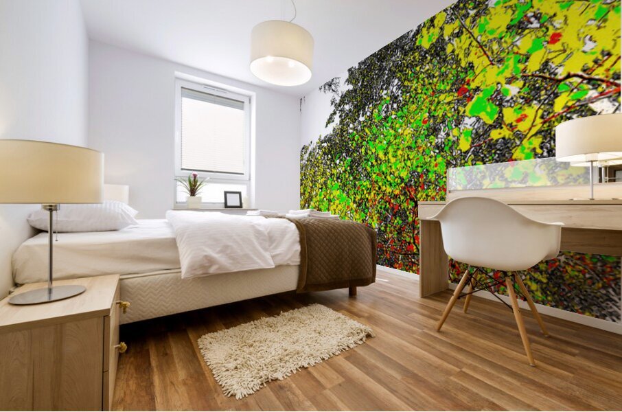 Abstract Vivid Forest Canopy                                                                                                                      Mural print