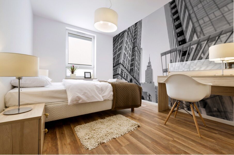 Dallas Commerce And Akard Grayscale Mural print