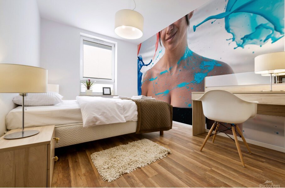 Rainbow Paint Splash Mural print