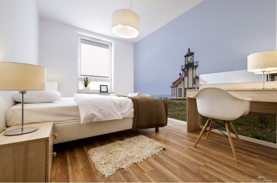 Point Cabrillo Lighthouse with light on Mural print