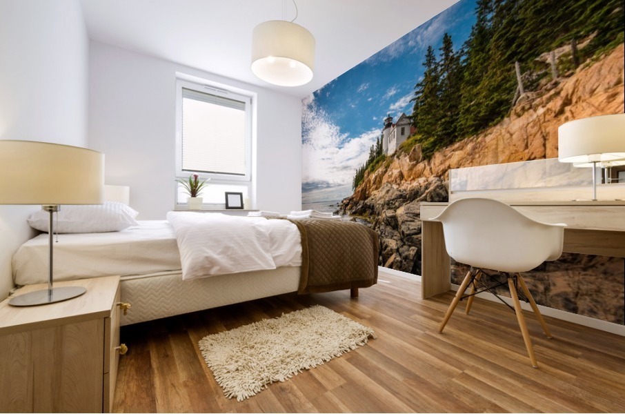 Lighthouse on the Cliff Acadia NP Mural print